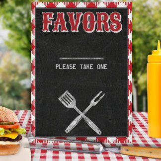 Affiche Panneau de table 8x10 Jardins BBQ Anniversaire des