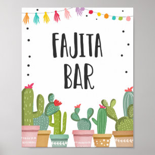 Affiche Panneau de table Cactus Nourriture Fête Bar à Faji