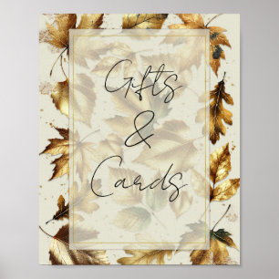 Affiche Panneau de table Cadeaux & Cartes beige amande feu