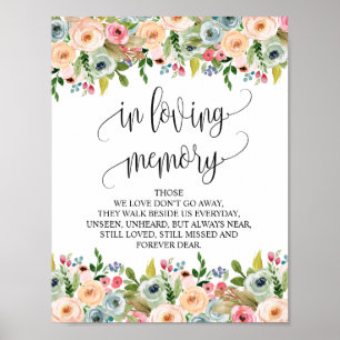 Affiche Panneau de table commémoratif de mariage à la mémo