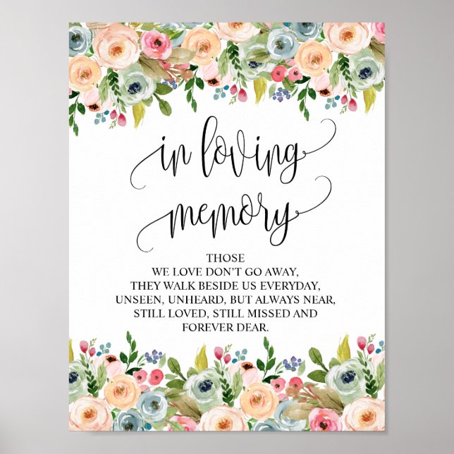 Affiche Panneau de table commémoratif de mariage à la mémo (Devant)