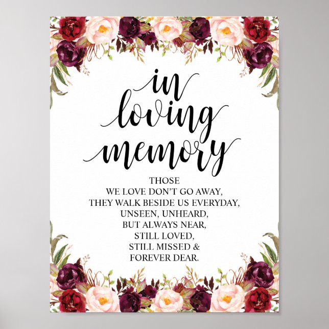 Affiche Panneau de table commémoratif de mariage calligrap (Devant)
