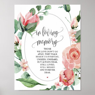 Affiche Panneau de table commémoratif de mariage de printe