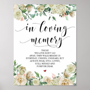 Affiche Panneau de table commémoratif de mariage printanie