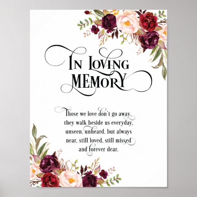Affiche Panneau de table commémoratif de mariage v7 en sou (Devant)