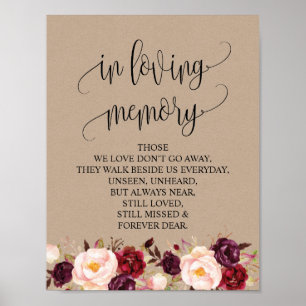 Affiche Panneau de table commémoratif de mariage v7 en sou