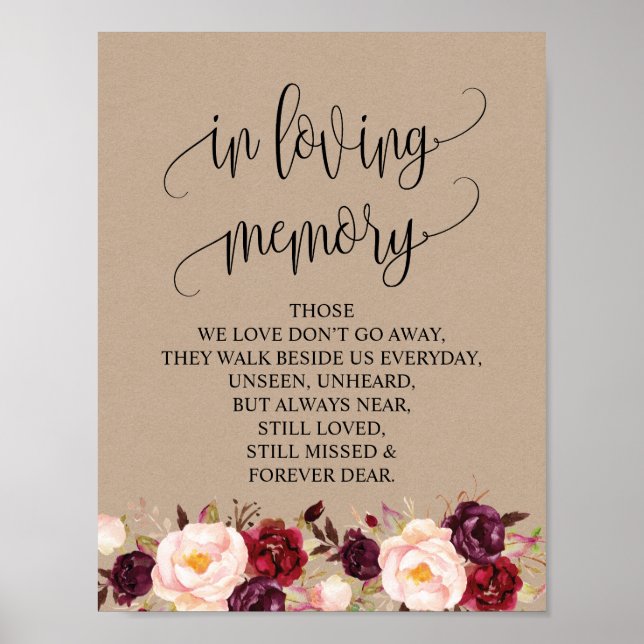 Affiche Panneau de table commémoratif de mariage v7 en sou (Devant)