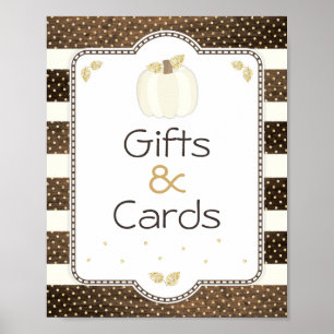 Affiche Panneau de table de Baby shower citrouille, bois e