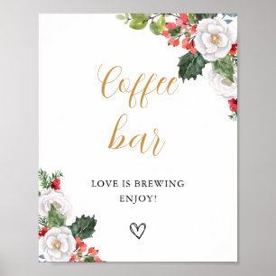 Affiche Panneau de table de bar à café d'hiver de Noël