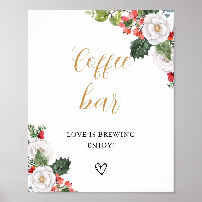 Affiche Panneau de table de bar à café d'hiver de Noël (Devant)