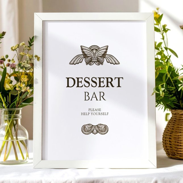 Affiche Panneau de table de bar à desserts élégant avec él (Créateur téléchargé)