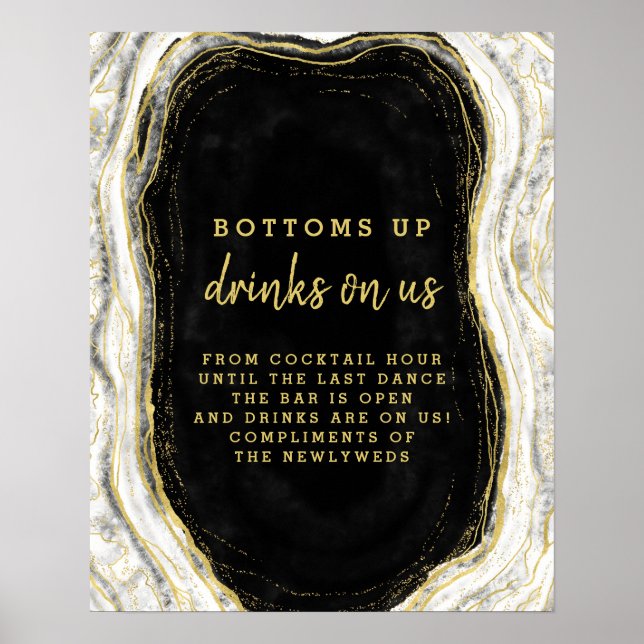 Affiche Panneau de table de bar ouvert en géode d'agate no (Devant)