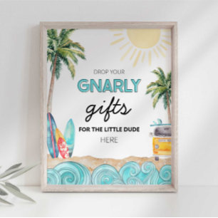 Affiche Panneau de table de cadeaux de fête