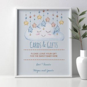 Affiche Panneau de table de cadeaux pour Baby Shower Stars