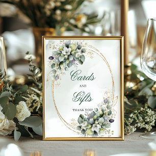 Affiche Panneau de table de cartes et cadeaux botaniques v
