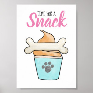 Affiche Panneau de table de chien - collation, régal