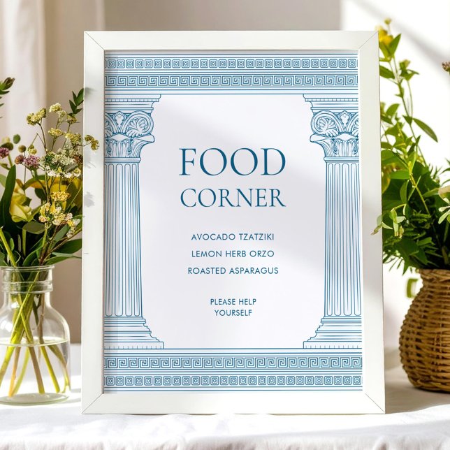 Affiche Panneau de table de coin repas en bleu (Créateur téléchargé)