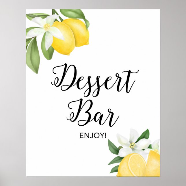 Affiche Panneau de table de dessert Citron Citrus Douche P (Devant)