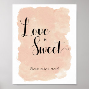 Affiche Panneau de table de desserts de mariage à l'aquare