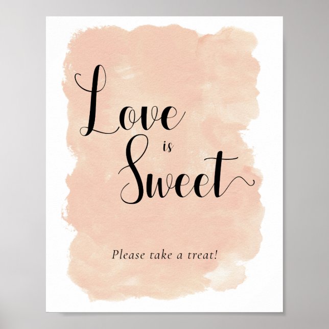 Affiche Panneau de table de desserts de mariage à l'aquare (Devant)