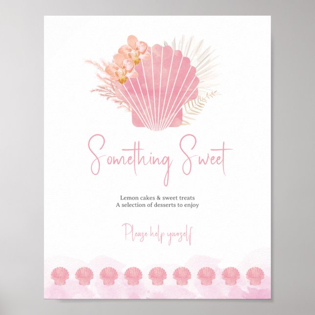 Affiche Panneau de table de desserts pour Baby Shower Coqu (Devant)