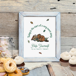 Affiche Panneau de table de desserts sur le thème du livre