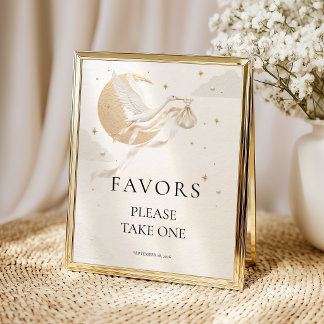 Affiche Panneau de table de faveur de Baby Shower élégant
