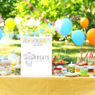 Affiche Panneau de table de friandises Baby Sprinkle Éléph