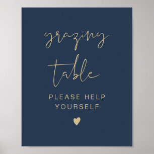 Affiche Panneau de table de grazing CAITLIN Navy & Or Mode