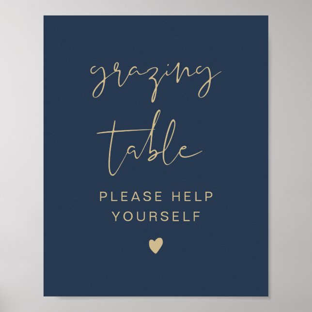 Affiche Panneau de table de grazing CAITLIN Navy & Or Mode (Devant)