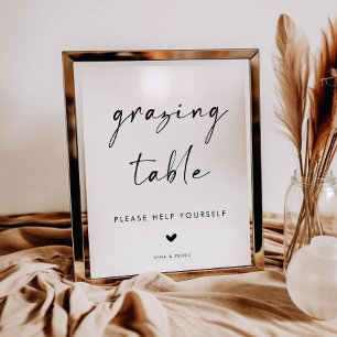 Affiche Panneau de table de grazing moderne pour mariage