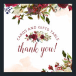 Affiche Panneau de table de mariage Mistletoe Manor Cartes<br><div class="desc">Panneau de table de mariage de Mistletoe Manor avec aquarelle luxuriante de roses d'hiver, design avec fleurs peintes à la main, feuilles de houx, feuillage de pin et coups de pinceau aquarelle. Couleurs Marsala, vin Merlot rouge, Bourgogne, crème ivoire et vert. Avec typographie chic en spirale, polices de script à...</div>