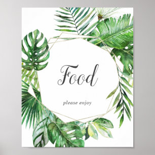 Affiche Panneau de table de nourriture de palmier tropical