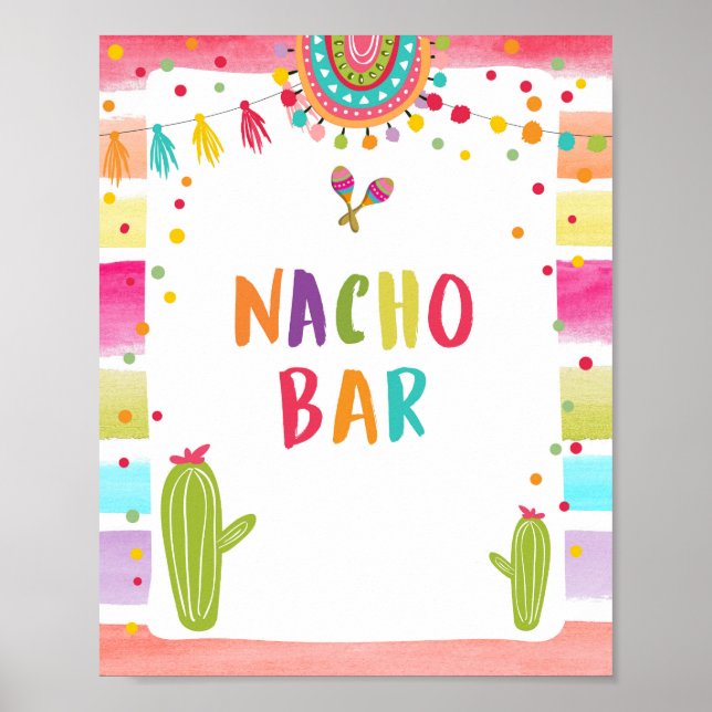 Affiche Panneau de table de nourriture mexicaine Nacho Bar (Devant)