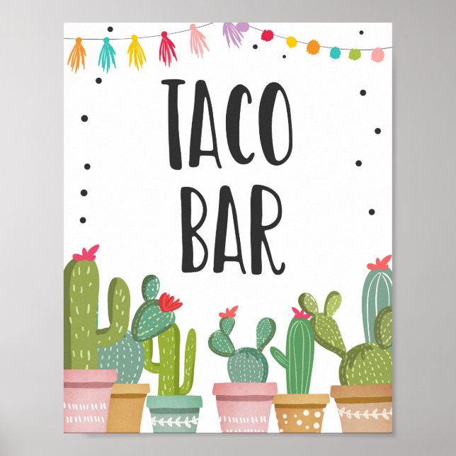 Affiche Panneau de table de nourriture mexicaine Taco Bar  (Devant)