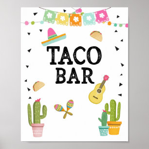 Affiche Panneau de table de nourriture mexicaine Taco Bar 