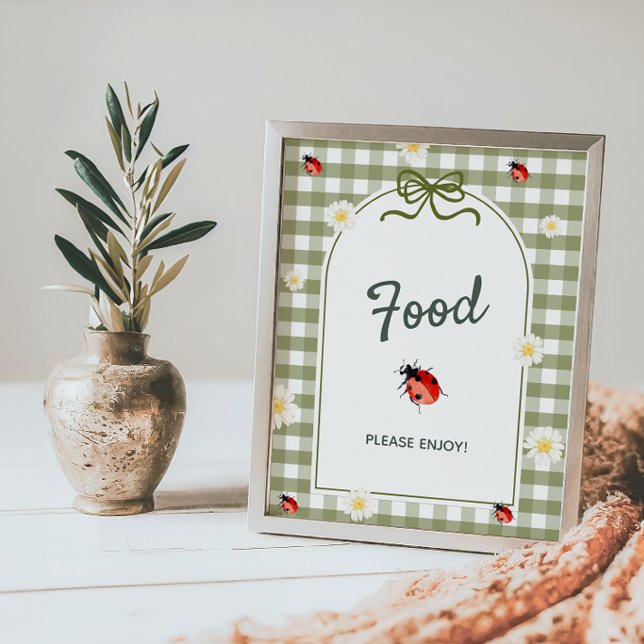 Affiche Panneau de table de nourriture pour bébé Love Bug  (Créateur téléchargé)