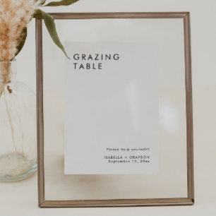 Affiche Panneau de table de pâturage minimaliste élégant