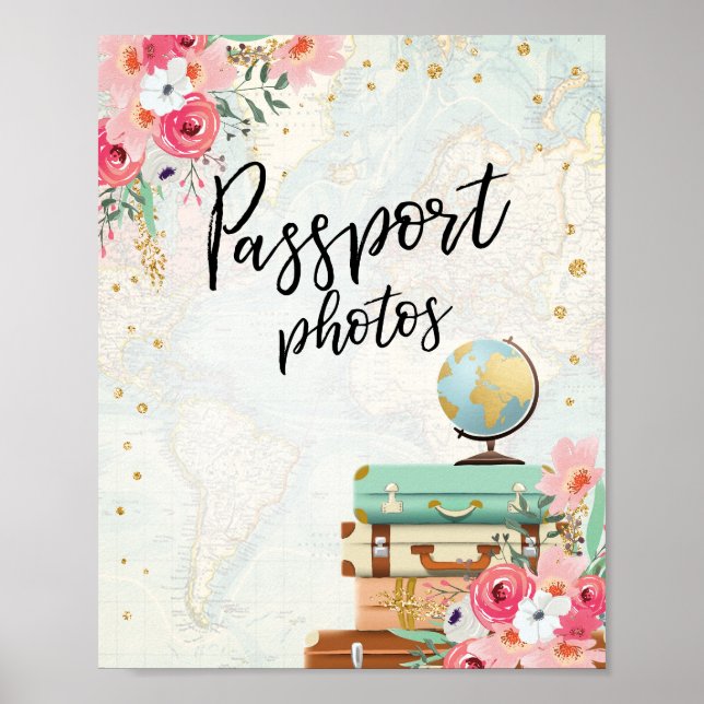 Affiche Panneau de table de photos de passeport Voyage dou (Devant)