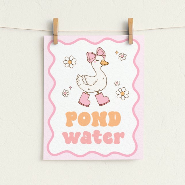 Affiche Panneau de table drôle d'oie - Eau d'étang (Créateur téléchargé)