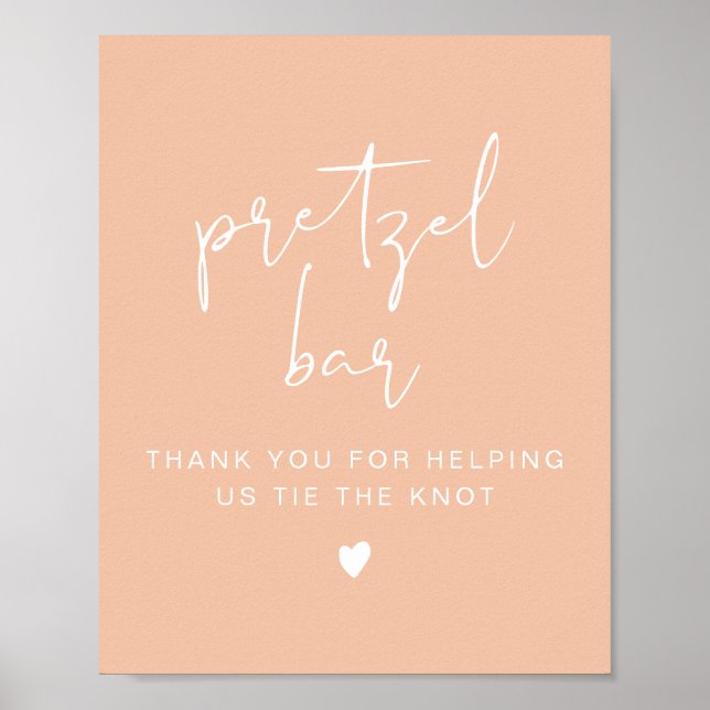 Affiche Panneau de table LEAH Vibrant Pastel Orange Pretze (Devant)