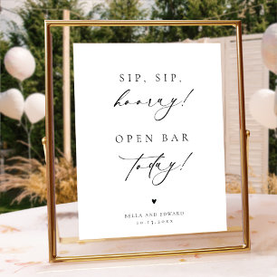 Affiche Panneau de table minimaliste moderne Mariage à bar