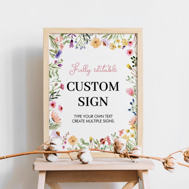 Affiche Panneau de table personnalisée fleur sauvage (Créateur téléchargé)