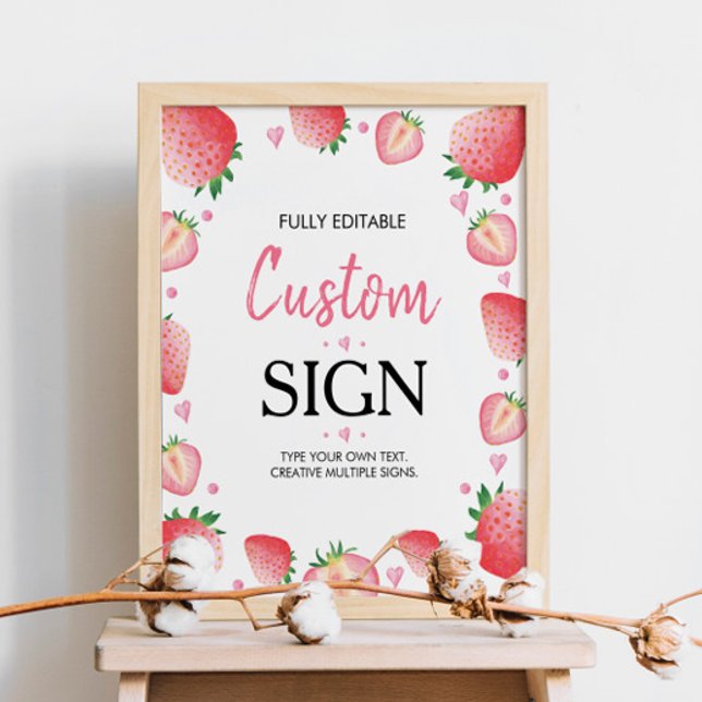 Affiche Panneau de table personnalisée fraise Berry Sweet (Créateur téléchargé)