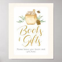 Panneau de table pour Baby Shower Honey Bee Books