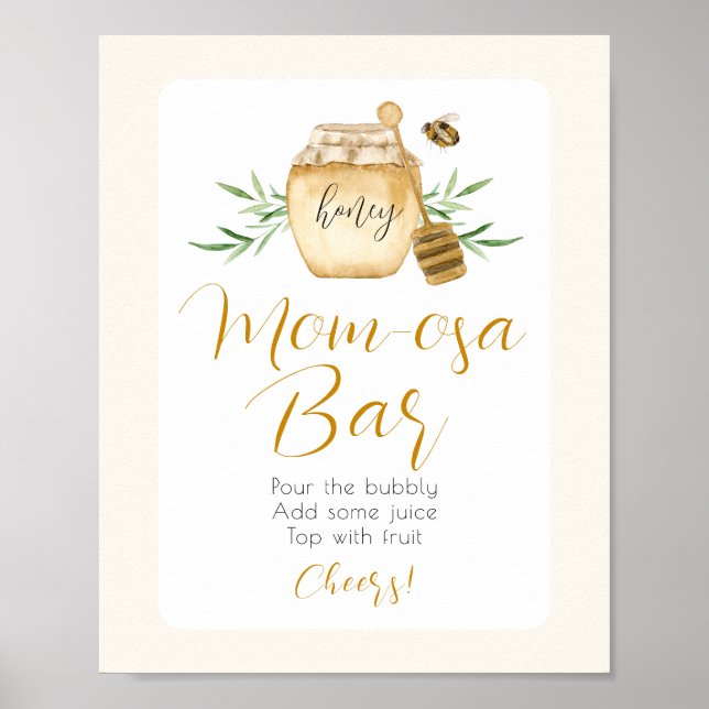 Affiche Panneau de table pour Baby Shower Maman-osa Bar Ho (Devant)