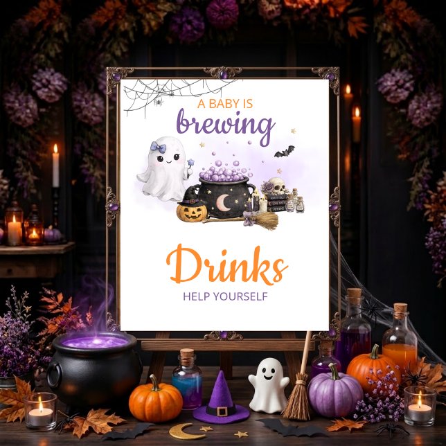 Affiche Panneau de table pour boissons d'Halloween pour bé (Créateur téléchargé)