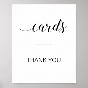 Affiche Panneau de table pour boîte à cartes élégant