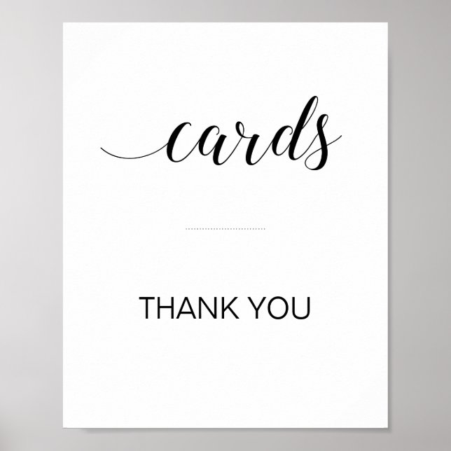 Affiche Panneau de table pour boîte à cartes élégant (Devant)