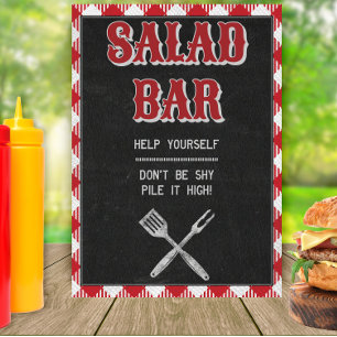 Affiche Panneau de table pour buffet de salades d'annivers